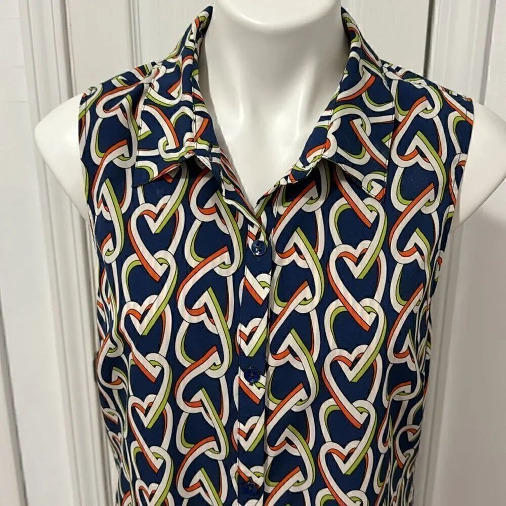 Cabi HEART PRINT MULTICOLOR  MIDI DRESS SIZE M - Picture 6 of 13